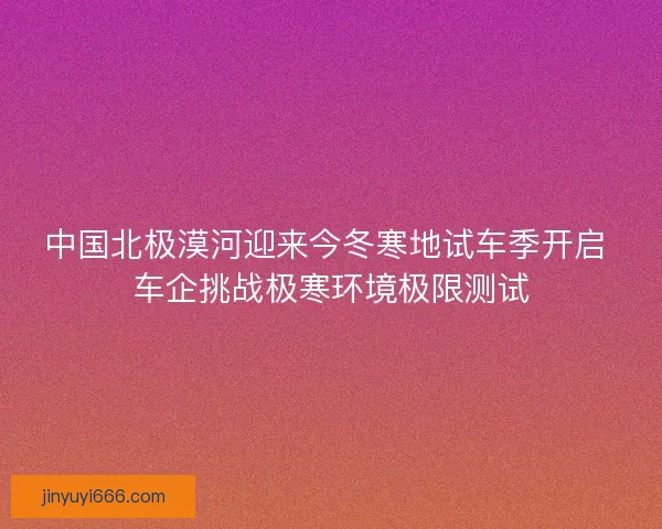 中国北极漠河迎来今冬寒地试车季开启 车企挑战极寒环境极限测试